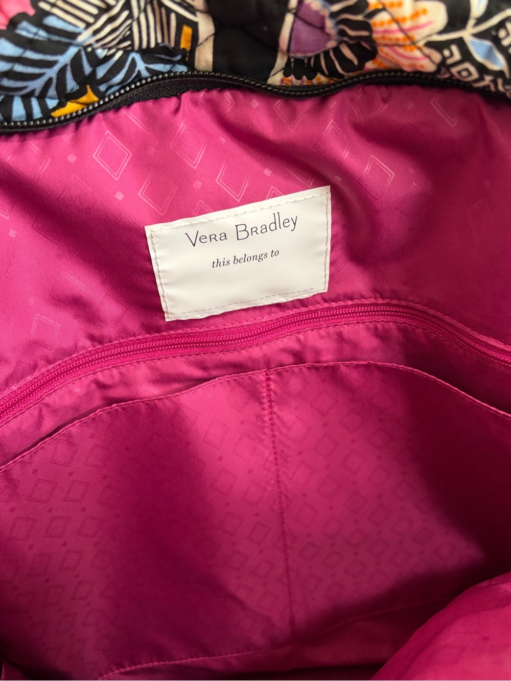 Vera Bradley Essential Expandable Backpack Kauai Floral Pink Black - Picture 6 of 10